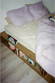 Brązowe łóżko dwuosobowe z drewna sosnowego ze stelażem 160x200 cm Ziggy – Karup Design