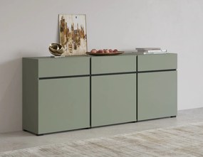 Komoda CROSS 3D3S 180cm zielona/czarna HELVETIA