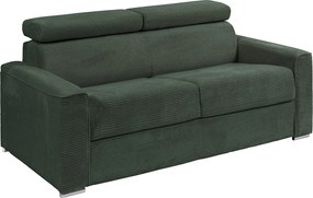 Kanapa 4 osobowa rozkładana typu express z zielonego sztruksu - Miejsce do spania 160 cm - Materac 22 cm - VIZIR