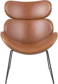 Designerski fotel z ekoskóry na czarnych płozach Cazar Vintage