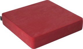 Puf Square kolor czerwony tkanina połyskliwa, welwetowa