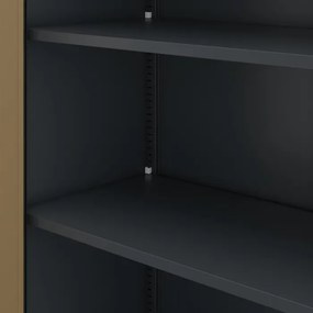 Dwudrzwiowa szafa aktowa z sejfem Eco Design Tomasz, 90x45x185 cm, antracyt/orzech