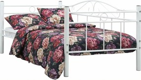 Białe metalowe łóżko pojedyncze 90x200 cm N0-H62