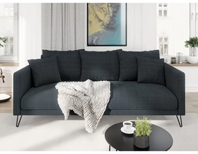 Ciemnoszara sofa z tkaniny szenilowej 200 cm Freya – Ropez