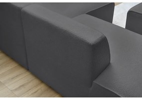 Ciemnoszary narożnik modułowy z materiału bouclé (prawostronny/w kształcie litery L) Megeve – Bobochic Paris