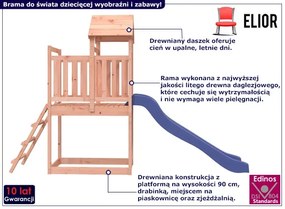 Plac zabaw dla dzieci z daszkiem i zjżdżalnią Ilefi 3X