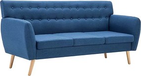 3 osobowa niebieska sofa pikowana F6-G11