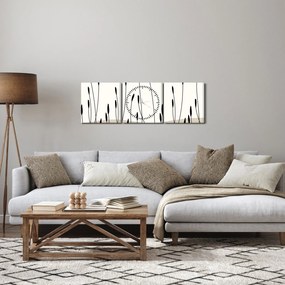 Obraz - Łąka graficzna N⁰3 (z zegarem) (90x30 cm)