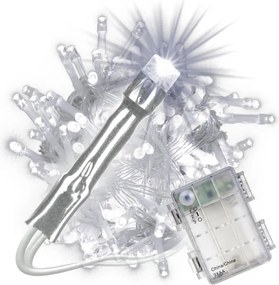 Świąteczny LED łańcuch - 10 m, 100 diod, zimna biel