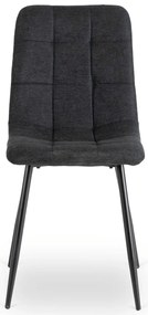 Zestaw Stół Okrągły Rozkładany HARRY 102-142 cm Dąb Craft/Czarny i 6 Krzeseł Tapicerowanych PERU 2 Czarnych Nowoczesnych