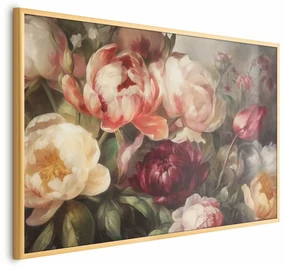 Plakat Piwonie 42x29,7 cm z ramą złotą bez marginesu ARTGEIST B