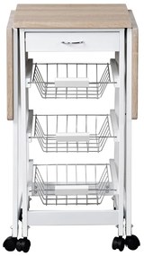 Kesper 25817 Wózek kuchenny z blatem roboczym, 75,5 x 37 x 37 cm
