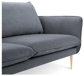 Szara aksamitna sofa Cosmopolitan Design Florence, 160 cm