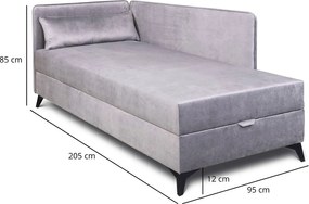 Popielaty tapczan narożny na nóżkach L9-A70