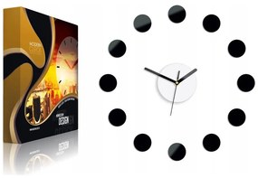 Zegar na ścianę nowoczesny naklejany ozdobne elementy cichy mechanizm loft