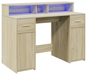 Biurko podświetlane 120 cm dąb sonoma - Duna