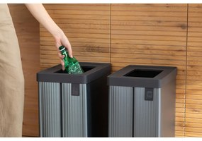 Szary kosz na śmieci do segregacji odpadów z plastiku z recyklingu 54 l Verto Recycle – Curver