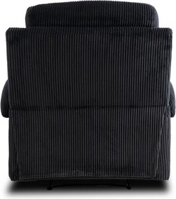 Fotel Rozkładany z Podnóżkiem TORRES Czarny Sztruksowy Nowoczesny