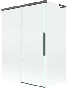 Mexen Rox L parawan nawannowy 2-skrzydłowy rozsuwany 120 + 70 x 150 cm, transparent, gun gray szczotkowany - 8C9L-120-070-66-00