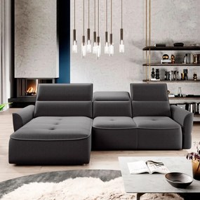 Narożnik MURILLO S Mini z elektryczną regulacją siedziska Lewostronny w tkaninie VOGUE 16 WERSAL