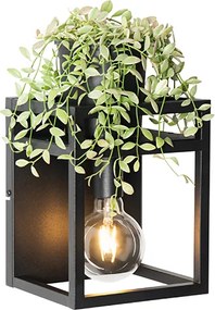 Industrialna lampa ścienna czarna z półką - Cage Rack