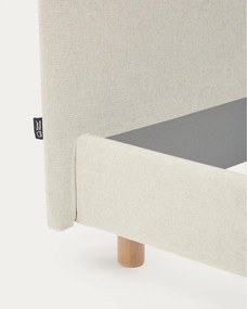 Szare tapicerowane łóżko jednoosobowe bez stelaża 90x200 cm Valma – Kave Home