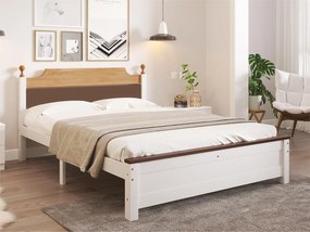 Łóżko pojedyncze 140x200cm rama drewniana - Brązowy