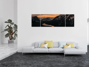Obraz jeziora między górami (170x50 cm)