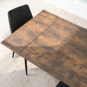 Stół Rozkładany Prostokątny REX 160-220 cm Dąb Rustykalny/Czarny do Jadalni Nowoczesny Loft