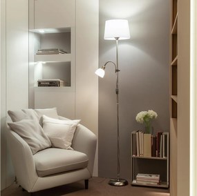 Brilagi - Lampa podłogowa CERIA 1xE27/100W/230V + 1xE14/25W matowy chrom/biały