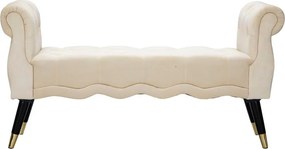 Kremowa aksamitna ławka Paris – Mauro Ferretti
