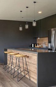 Pojedyncza lampa wisząca ze szklanym kloszem - A468-Solla