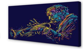 Fotoobraz na płótnie Muzyk I Blask Trąbki