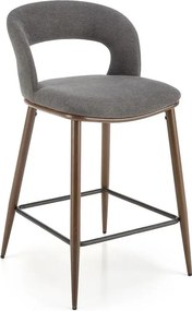 Welwetowy popielaty hoker z oparciem K7-S43