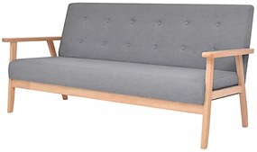 Jasnoszara sofa z pikowanym oparciem - Sybis