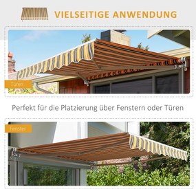 Outsunny markiza, markiza przegubowa, korbka ręczna, balkon, 2,95 x 2,45 m, aluminium, kolor: żółty, szary