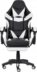 Fotel gamingowy z podnóżkiem Raxor, kolor czarno-biały