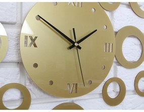 Zegar na ścianę nowoczesny naklejany ozdobne elementy cichy mechanizm loft