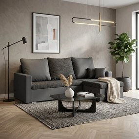 Narożnik z funkcją spania MADRIT Szary/Ciemny szary