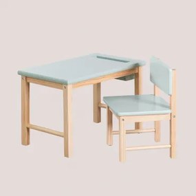 Zestaw Stół I Krzesło Z Drewna Dakota Kids Celadón - Sklum