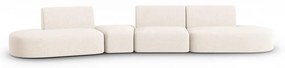 Beżowa sofa z tkaniny szenilowej lewostronna 428 cm Paolo – Milo Casa