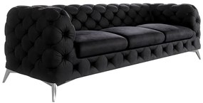 Czarna aksamitna sofa 243 cm Chelsea – Ropez