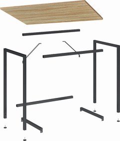Małe biurko w stylu loft Malabu 038, dąb sonoma