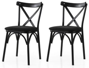 Zestaw krzeseł do jadalni Ekol Black and Black, 2szt.