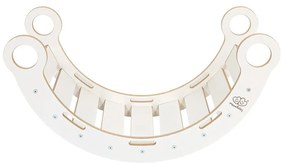 Biało-beżowa huśtawka z litego drewna sosnowego 39x75x38 cm Montessori – Meowbaby