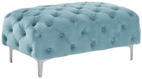 Puf chesterfield z jasnoniebieskiego weluru - EDWINA