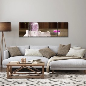 Obraz - Świeca i orchidee (170x50 cm)