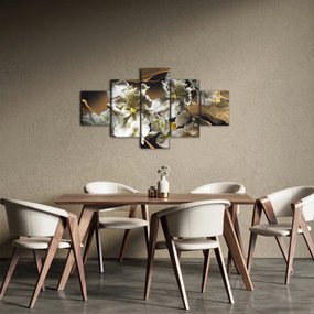Obraz - Orchidea kwiaty na marmurowym tle (125x70 cm)