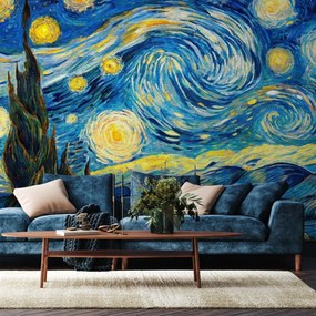 Fototapeta – Gwiaździsta noc w stylu Van Gogha (196x136 cm)