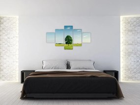 Obraz drzewa na łące (125x70 cm)